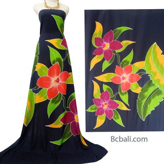 rayon sarong three flower handpainting made in bali